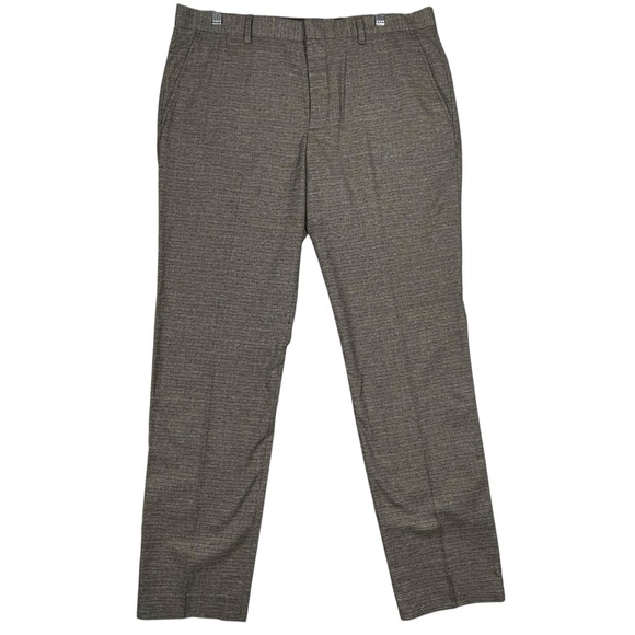 J Crew Factory Thompson Tapered Houndstooth Classic Career Casual Pant  35* x 32 - Picture 1 of 12